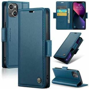 For iPhone 14 CaseMe 023 Butterfly Buckle Litchi Texture RFID Anti-theft Leather Phone Case(Blue)