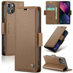For iPhone 13 mini CaseMe 023 Butterfly Buckle Litchi Texture RFID Anti-theft Leather Phone Case(Brown)