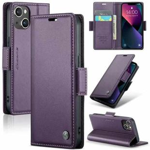 For iPhone 13 mini CaseMe 023 Butterfly Buckle Litchi Texture RFID Anti-theft Leather Phone Case(Pearly Purple)