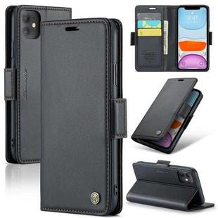 For iPhone 11 CaseMe 023 Butterfly Buckle Litchi Texture RFID Anti-theft Leather Phone Case(Black)