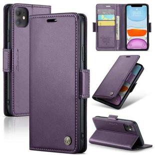 For iPhone 11 CaseMe 023 Butterfly Buckle Litchi Texture RFID Anti-theft Leather Phone Case(Pearly Purple)