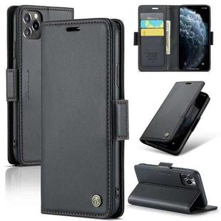 For iPhone 11 Pro CaseMe 023 Butterfly Buckle Litchi Texture RFID Anti-theft Leather Phone Case(Black)