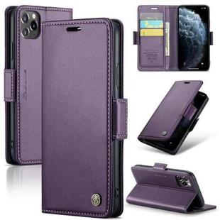 For iPhone 11 Pro CaseMe 023 Butterfly Buckle Litchi Texture RFID Anti-theft Leather Phone Case(Pearly Purple)