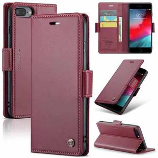 For iPhone 6 Plus/7 Plus/8 Plus CaseMe 023 Butterfly Buckle Litchi Texture RFID Anti-theft Leather Phone Case(Wine Red)