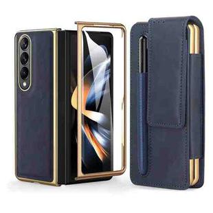 For Samsung Galaxy Z Fold4 Retro Thinking Series PC Shockproof Phone Case(Blue)