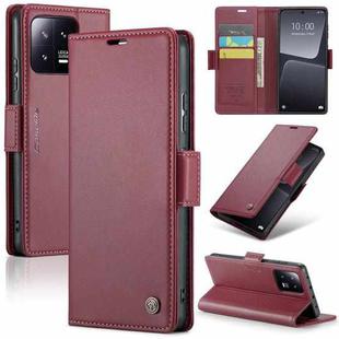 For Xiaomi 13 CaseMe 023 Butterfly Buckle Litchi Texture RFID Anti-theft Leather Phone Case(Wine Red)