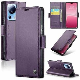 For Xiaomi 13 Lite CaseMe 023 Butterfly Buckle Litchi Texture RFID Anti-theft Leather Phone Case(Pearly Purple)