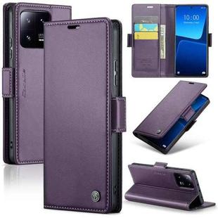 For Xiaomi 13 Pro CaseMe 023 Butterfly Buckle Litchi Texture RFID Anti-theft Leather Phone Case(Pearly Purple)