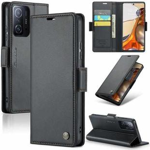 For Xiaomi 11T / 11T Pro CaseMe 023 Butterfly Buckle Litchi Texture RFID Anti-theft Leather Phone Case(Black)