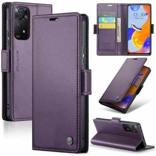 For Xiaomi Redmi Note 11 Pro Global CaseMe 023 Butterfly Buckle Litchi Texture RFID Anti-theft Leather Phone Case(Pearly Purple)