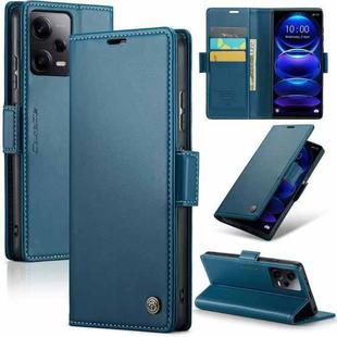 For Xiaomi Redmi Note 12 Pro 5G Global CaseMe 023 Butterfly Buckle Litchi Texture RFID Anti-theft Leather Phone Case(Blue)
