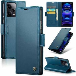 For Xiaomi Poco X5 Pro 5G CaseMe 023 Butterfly Buckle Litchi Texture RFID Anti-theft Leather Phone Case(Blue)