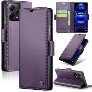 For Xiaomi Redmi Note 12 Pro+ 5G Global CaseMe 023 Butterfly Buckle Litchi Texture RFID Anti-theft Leather Phone Case(Pearly Purple)