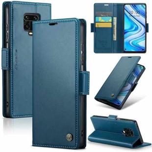 For Xiaomi Redmi Note 9S/Note 9 Pro/Note 9 Pro Max CaseMe 023 Butterfly Buckle Litchi Texture RFID Anti-theft Leather Phone Case(Blue)