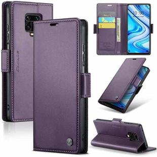 For Xiaomi Redmi Note 9S/Note 9 Pro/Note 9 Pro Max CaseMe 023 Butterfly Buckle Litchi Texture RFID Anti-theft Leather Phone Case(Pearly Purple)