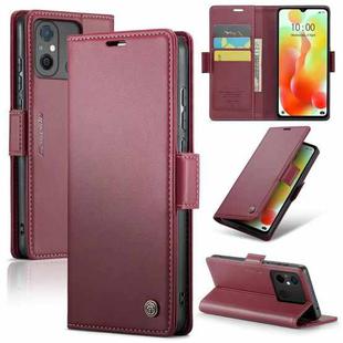 For Xiaomi Redmi 11A/12C CaseMe 023 Butterfly Buckle Litchi Texture RFID Anti-theft Leather Phone Case(Wine Red)