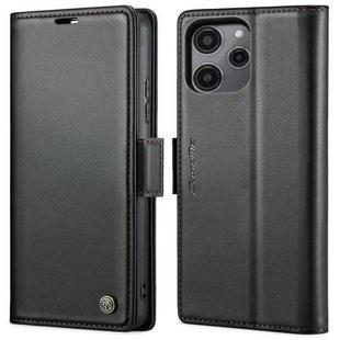 For Xiaomi Redmi 12 4G／12 5G／Note 12R／POCO M6 Pro 5G CaseMe 023 Butterfly Buckle Litchi Texture RFID Anti-theft Leather Phone Case(Black)