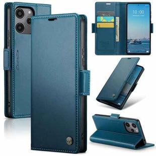 For Xiaomi Redmi 12 4G／12 5G／Note 12R／POCO M6 Pro 5G CaseMe 023 Butterfly Buckle Litchi Texture RFID Anti-theft Leather Phone Case(Blue)