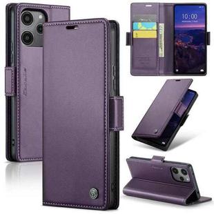 For Xiaomi Redmi 12 4G／12 5G／Note 12R／POCO M6 Pro 5G CaseMe 023 Butterfly Buckle Litchi Texture RFID Anti-theft Leather Phone Case(Pearly Purple)