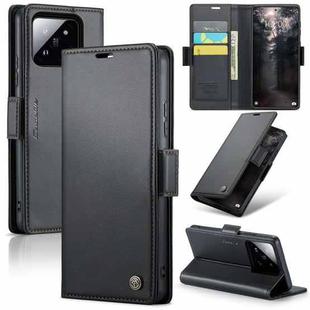 For Xiaomi 14 CaseMe 023 Butterfly Buckle Litchi Texture RFID Anti-theft Leather Phone Case(Black)