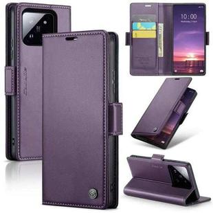 For Xiaomi 14 CaseMe 023 Butterfly Buckle Litchi Texture RFID Anti-theft Leather Phone Case(Pearly Purple)