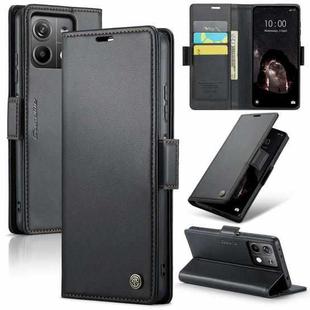 For Xiaomi Redmi Note 13 5G CaseMe 023 Butterfly Buckle Litchi Texture RFID Anti-theft Leather Phone Case(Black)