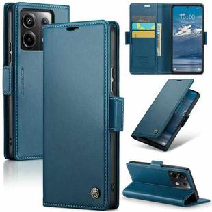 For Xiaomi Redmi Note 13 Pro 5G CaseMe 023 Butterfly Buckle Litchi Texture RFID Anti-theft Leather Phone Case(Blue)