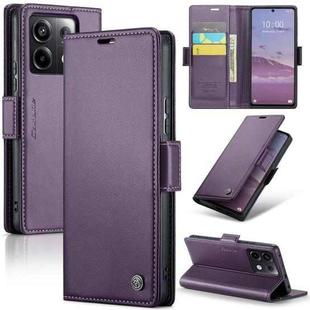 For Xiaomi Poco X6 5G CaseMe 023 Butterfly Buckle Litchi Texture RFID Anti-theft Leather Phone Case(Pearly Purple)