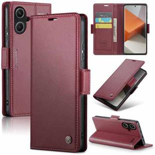 For Xiaomi Redmi Note 13 Pro+ 5G CaseMe 023 Butterfly Buckle Litchi Texture RFID Anti-theft Leather Phone Case(Wine Red)