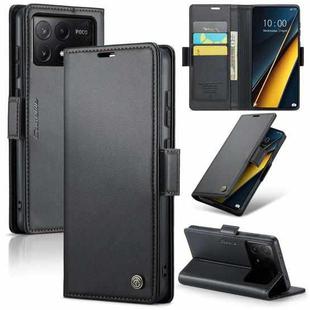 For Xiaomi Poco X6 Pro 5G/Redmi K70E 5G CaseMe 023 Butterfly Buckle Litchi Texture RFID Anti-theft Leather Phone Case(Black)