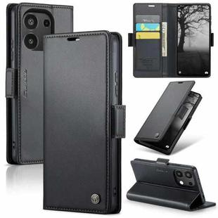 For Xiaomi Redmi Note 13 4G CaseMe 023 Butterfly Buckle Litchi Texture RFID Anti-theft Leather Phone Case(Black)