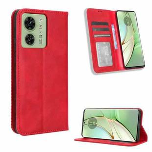 For Motorola Edge 40 Magnetic Buckle Retro Texture Leather Phone Case(Red)