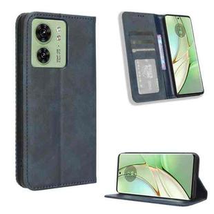 For Motorola Edge 40 Magnetic Buckle Retro Texture Leather Phone Case(Blue)