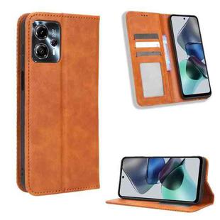 For Motorola Moto G53 / G13 Magnetic Buckle Retro Texture Leather Phone Case(Brown)