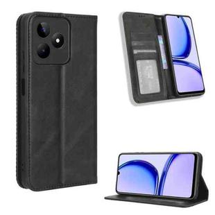 For Realme C53 / Narzo N53 4G Magnetic Buckle Retro Texture Leather Phone Case(Black)