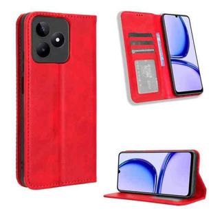 For Realme C53 / Narzo N53 4G Magnetic Buckle Retro Texture Leather Phone Case(Red)