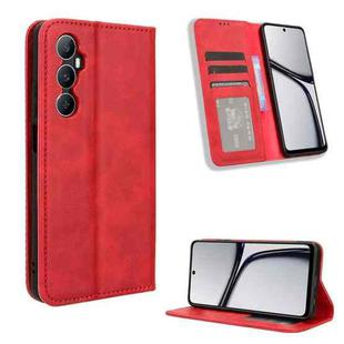 For Realme C65 4G Magnetic Buckle Retro Texture Leather Phone Case(Red)