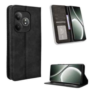 For Realme GT 6 / GT 6T / GT Neo6 Magnetic Buckle Retro Texture Leather Phone Case(Black)