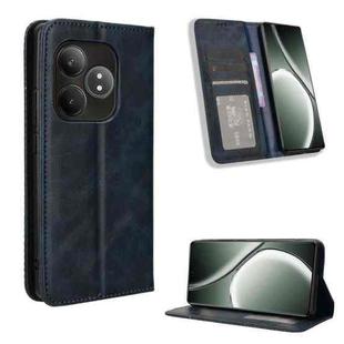 For Realme GT 6 / GT 6T / GT Neo6 Magnetic Buckle Retro Texture Leather Phone Case(Blue)