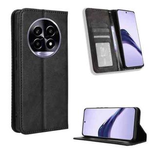 For Realme 14 Pro Lite 5G Magnetic Buckle Retro Texture Leather Phone Case(Black)