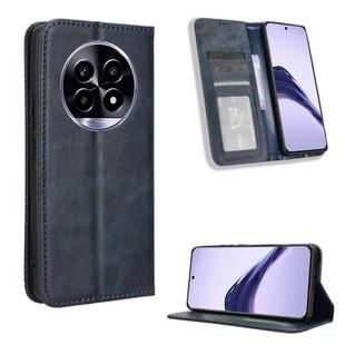 For Realme 14 Pro Lite 5G Magnetic Buckle Retro Texture Leather Phone Case(Blue)