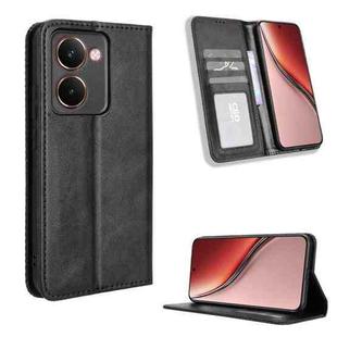 For Realme P3 Ultra 5G Magnetic Buckle Retro Texture Leather Phone Case(Black)