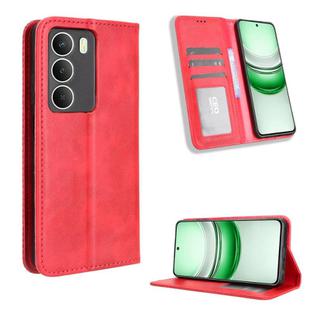 For Realme 14x 5G Malaysia / V70 Magnetic Buckle Retro Texture Leather Phone Case(Red)