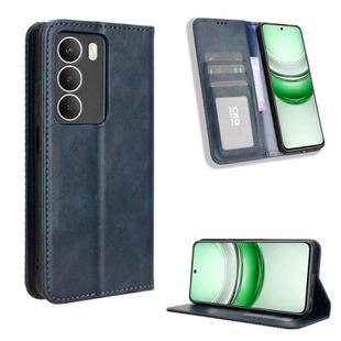 For Realme 14x 5G Malaysia / V70 Magnetic Buckle Retro Texture Leather Phone Case(Blue)