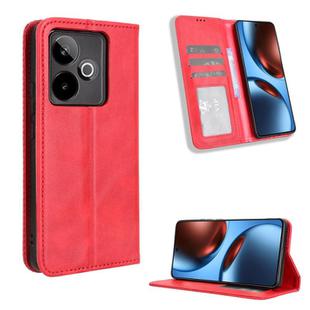 For Realme GT 7 5G Magnetic Buckle Retro Texture Leather Phone Case(Red)
