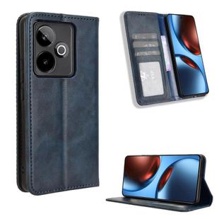 For Realme GT 7 5G Magnetic Buckle Retro Texture Leather Phone Case(Blue)