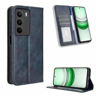 For Realme C71 4G Magnetic Buckle Retro Texture Leather Phone Case(Blue)