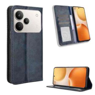 For Realme P4 5G Magnetic Buckle Retro Texture Leather Phone Case(Blue)