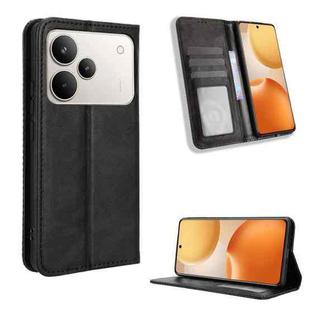 For Realme P4 Pro 5G Magnetic Buckle Retro Texture Leather Phone Case(Black)