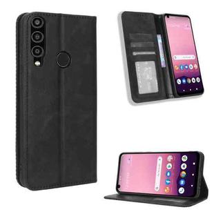 For Orbic Magic 5G R678EL Magnetic Buckle Retro Texture Leather Phone Case(Black)